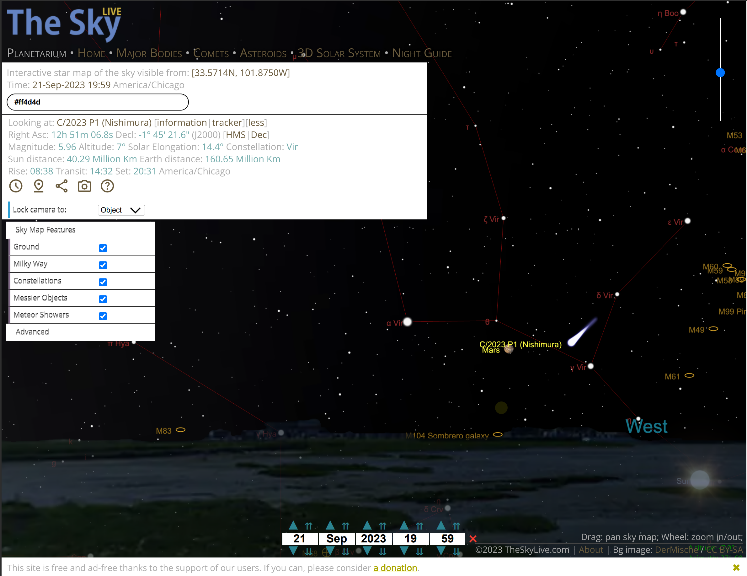 Comet C/2023 P1 (Nishimura) This Week – South Plains Astronomy Club